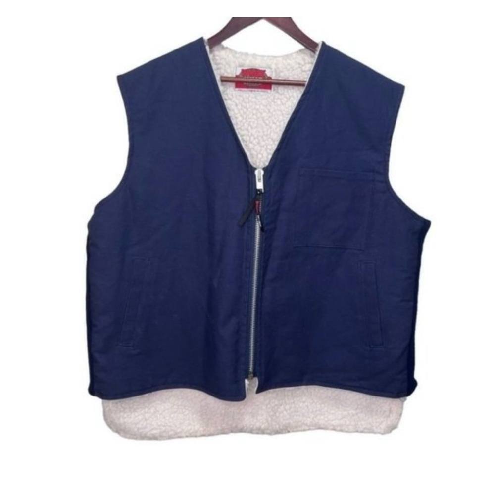 VINTAGE Work King Sherpa Lined Work  Vest Size XL